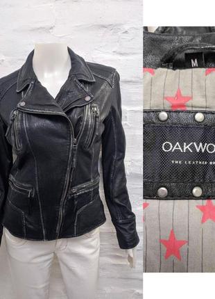 Oakwood стильная косуха куртка из мягкой кожи в стиле гранж