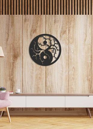 Дерев'яна яні панно "дерево гармонії", картина на стіну, декор на стіну, подарунок2 фото