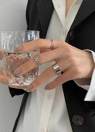 Трендовий набір кільце безрозмірне колечко кільця перстень каблучка кільце золото срібло