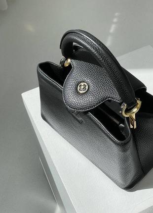 Жіноча сумка louis vuitton capucines black4 фото