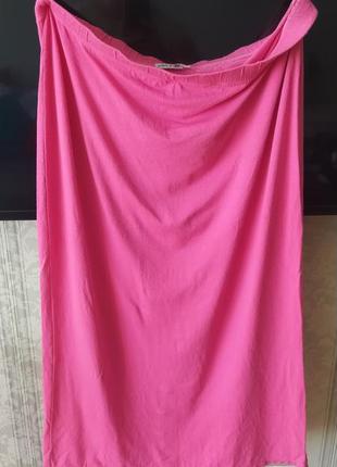 Рожева спідниця трикотажна максі