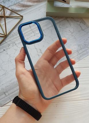 Чохол для iphone 13 pro max crystal case протиударний з квадратними бортиками на айфон