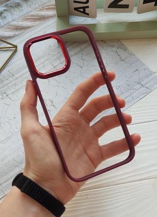 Чохол для iphone 13 pro max crystal case протиударний з квадратними бортиками на айфон1 фото