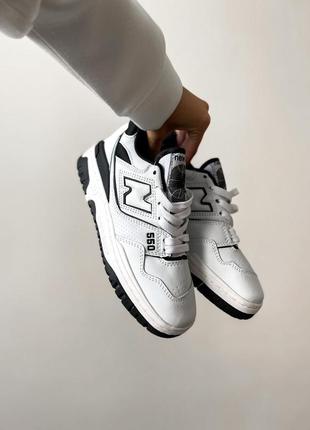 New balance 550 white black трендові кросівки беланс чорно білі жіночі чоловічі розміри черно белые кроссовки женские мужские размеры1 фото