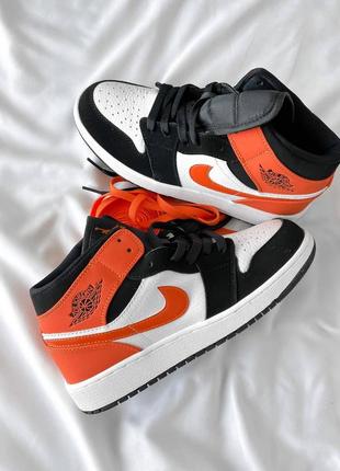 Кроссовки унисекс 1 retro orange  black premium 🖤🧡