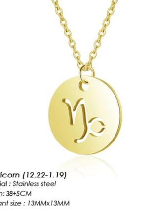 Знак зодиака козерог цепочка подвеска кулон колье підвіска кольє ланцюжок чокер намисто цепь срібло золото серебро1 фото