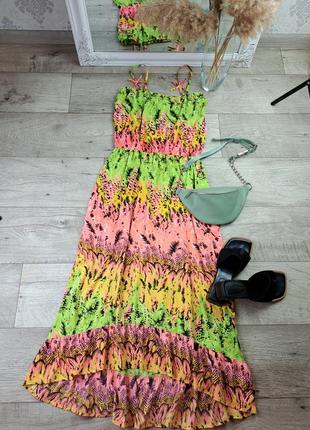 Брендова дуже мила ярка сукня сарафан m&co💚💜