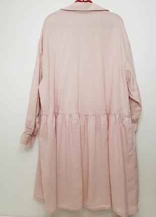 Трендовий сукню сорочка h&m ніжного пудрово-рожевого кольору віскоза+бавовна4 фото