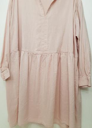 Трендовий сукню сорочка h&m ніжного пудрово-рожевого кольору віскоза+бавовна5 фото