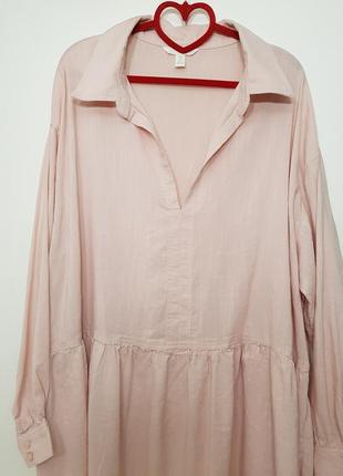 Трендовий сукню сорочка h&m ніжного пудрово-рожевого кольору віскоза+бавовна6 фото