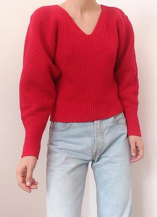 Червоний светр шерсть