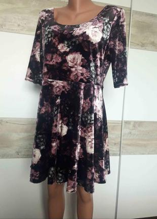 Оксамитова велюрова бархатна сукня xl-xxl плаття платье 2