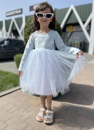 Сукня трикотажна принцеса святкова з фатіном5 фото