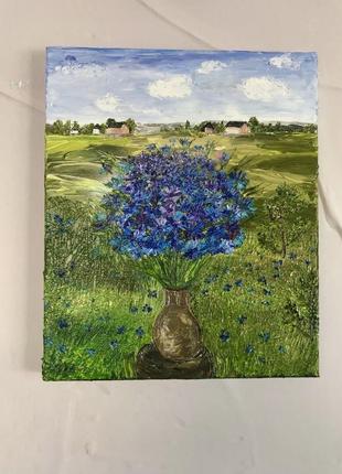 Картина «васильковое поле», 25х30