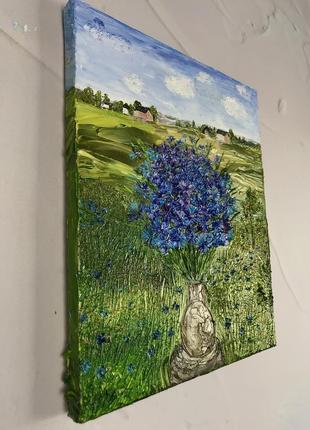 Картина «васильковое поле», 25х30 6