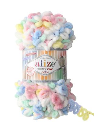 Пряжа alize puffy fine color 5949