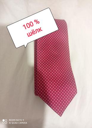 Шёлковый  брендовый красный галстук шелк шёлк шовк шовковий шелковый