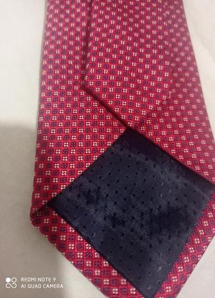 Шёлковый  брендовый красный галстук шелк шёлк шовк шовковий шелковый3 фото