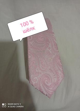 Шёлковый шикарнейший жаккардовый брендовый галстук  шелк шёлк шовк шовковий шелковый огурец пейсли