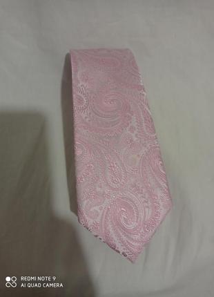 Шёлковый шикарнейший жаккардовый брендовый галстук  шелк шёлк шовк шовковий шелковый огурец пейсли2 фото