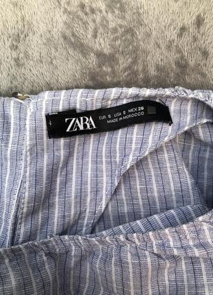 Вкорочена катонова блуза сорочка від zara6 фото