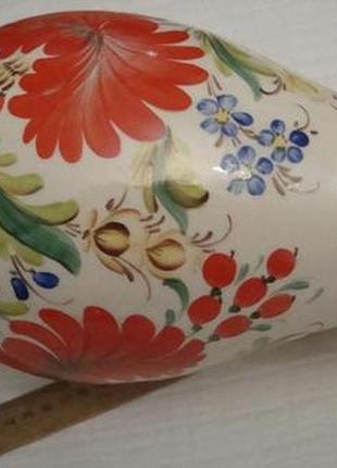 Старовинна красива висока ваза срср ручний розпис3 фото