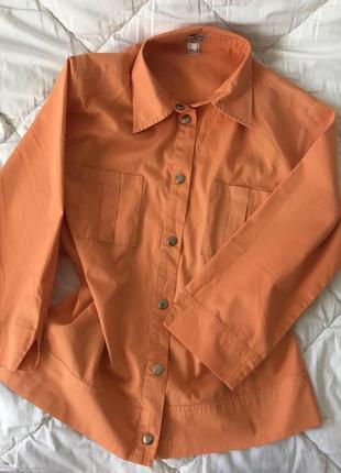 Сорочка/рубашка на ґудзиках персикового/помаранчевого кольору2 фото