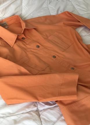 Сорочка/рубашка на ґудзиках персикового/помаранчевого кольору4 фото