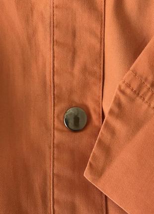 Сорочка/рубашка на ґудзиках персикового/помаранчевого кольору5 фото