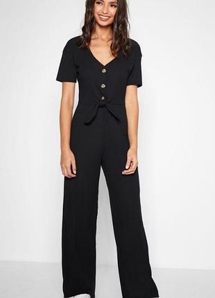 Стильный комбинезон na-kd трикотажный 36 черный