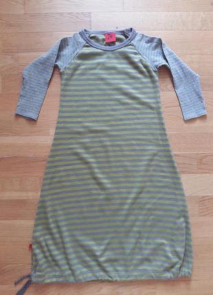 Трикотажное теплое полосатое платье с длинным рукавом carabosse франция 6-7 лет2 фото