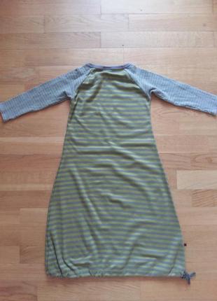 Трикотажное теплое полосатое платье с длинным рукавом carabosse франция 6-7 лет