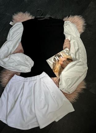Котонова кофта з об’ємними котоновими рукавами 🤩 s