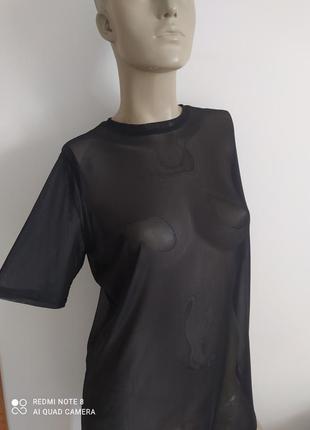 Жіноча блуза сітка з коротким рукавом new look розмір м-l/ 46-502 фото