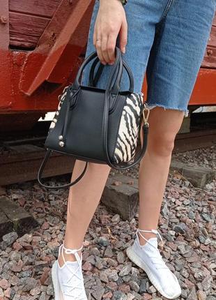 Женская сумка с принтом зебра2 фото
