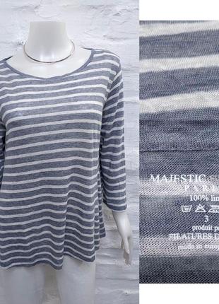 Majestic filatures paris лляна оригінальна футболка у смужку