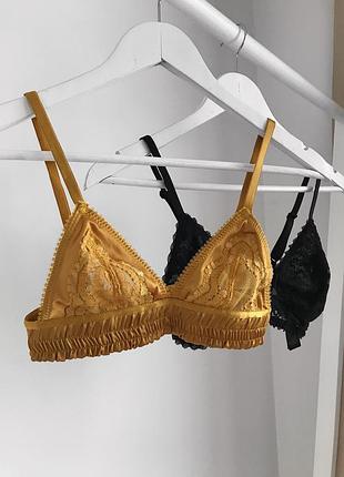📎 гірчичний сатиновий бра topshop 💛