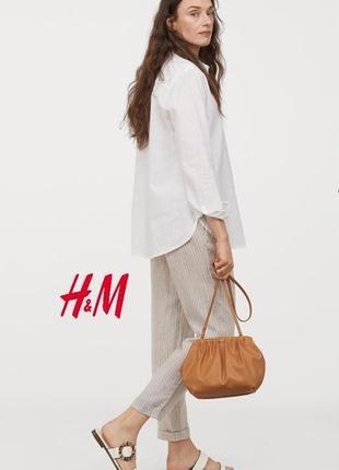 Брюки штаны на резинке h&amp;m лён2 фото