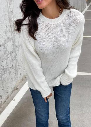 Стильний светр білий,молочний/світер жіночий білий,молочний8 фото