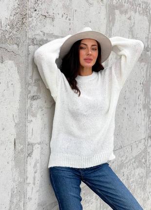 Стильний светр білий,молочний/світер жіночий білий,молочний2 фото