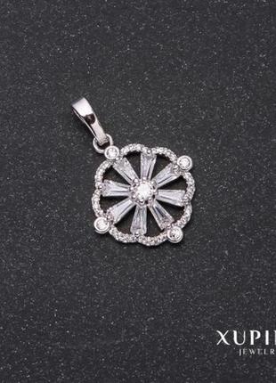 Кулон xuping квітка в оправі стрази кристали /квітка в оправі родій