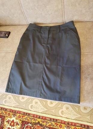 Стильная классическая юбка-карандаш, тёмно-серая юбочка