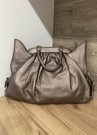 Шкіряна велика сумка vintage fendi large doctor leather bag