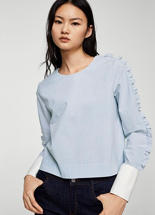 Sale стильная полосатая рубашечка от mango xs-s-m