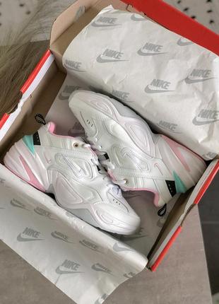 Nike m2k tekno white pink grey blue ніжні жіночі кросівки найк білі рожеві женские нежные белые кроссовки розовые зефирные1 фото