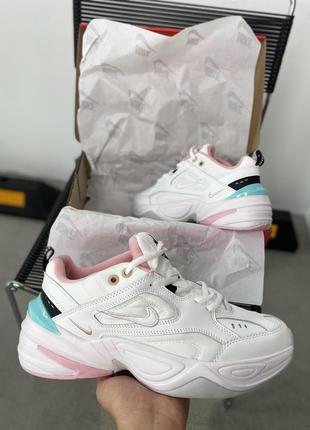 Nike m2k tekno white pink grey blue ніжні жіночі кросівки найк білі рожеві женские нежные белые кроссовки розовые зефирные5 фото