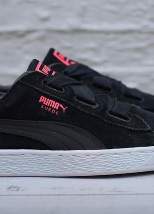 Черные замшевые женские кроссовки puma suede, 38 размер. оригинал