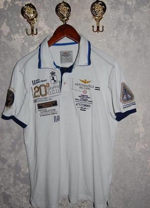 Красива літня сорочка футболка поло aeronautica militare italia, l