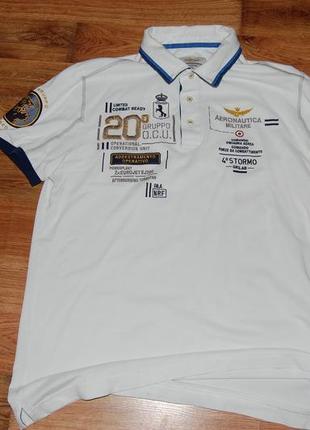 Красива літня сорочка футболка поло aeronautica militare italia, l3 фото