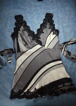 Елегантна шовкова блуза від oasis з бісерною вишивкою1 фото
